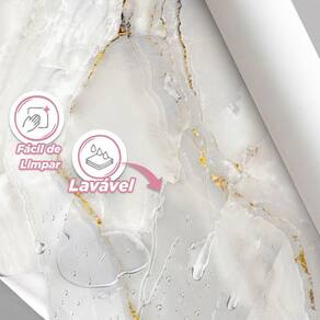Papel De Parede Painel 3D Mármore Branco Dourado Viníl 3,5M