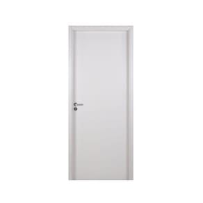 Kit Porta de Madeira Lisa 215x74cm com Batente de MDF Ultra 16cm Melamínico MGM Branco