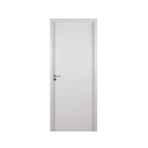 Kit Porta de Madeira Lisa 215x64cm com Batente de MDF Ultra 16cm Melamínico MGM Branco