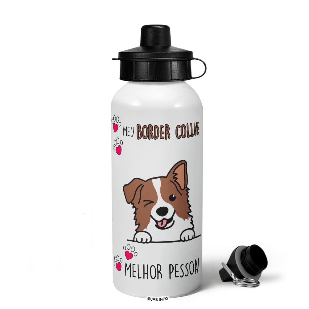 Garrafa Squeeze MQ - Meu Border collie, melhor pessoa! M2