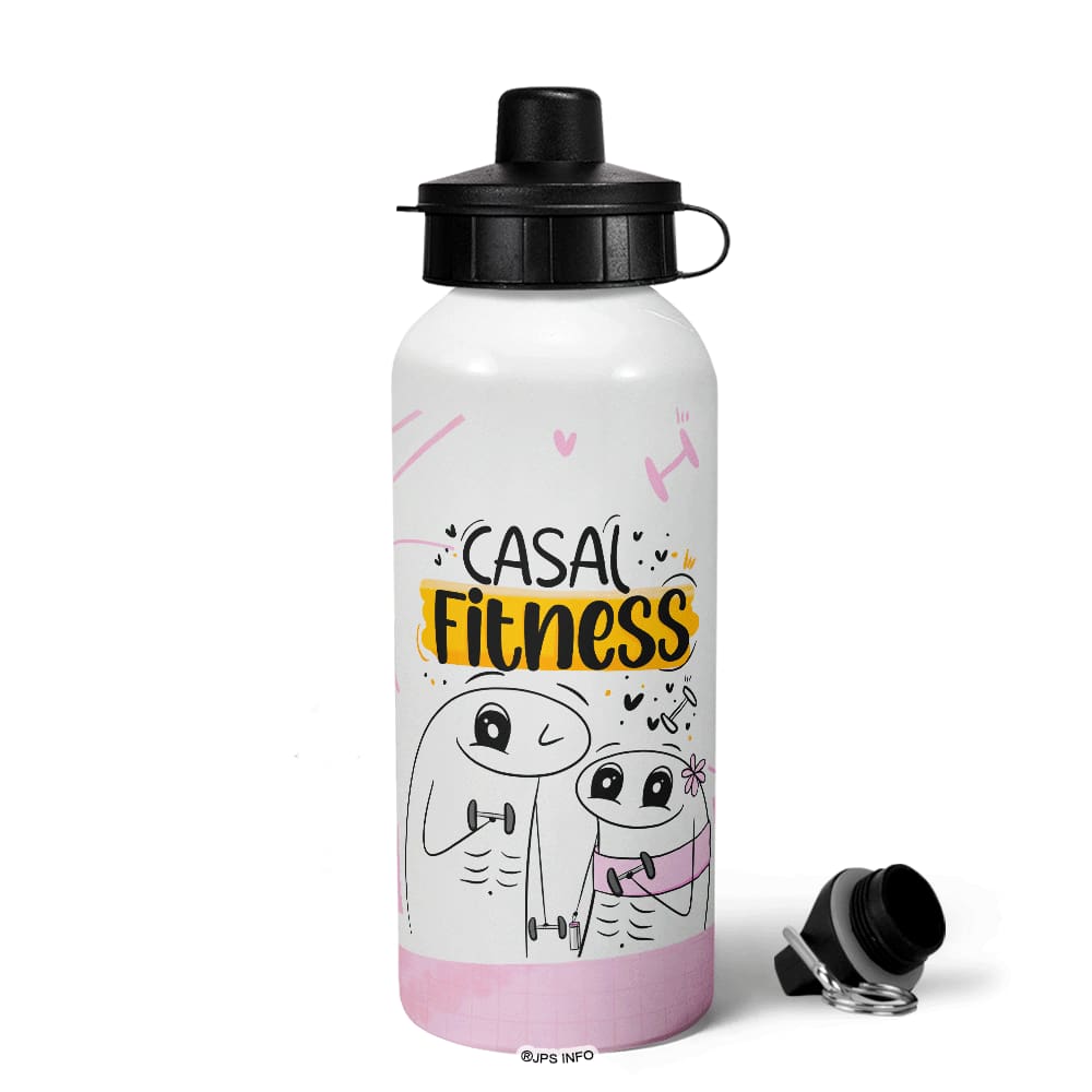 Garrafa Squeeze MQ Flork Namorados - Casal Fitness - BPink