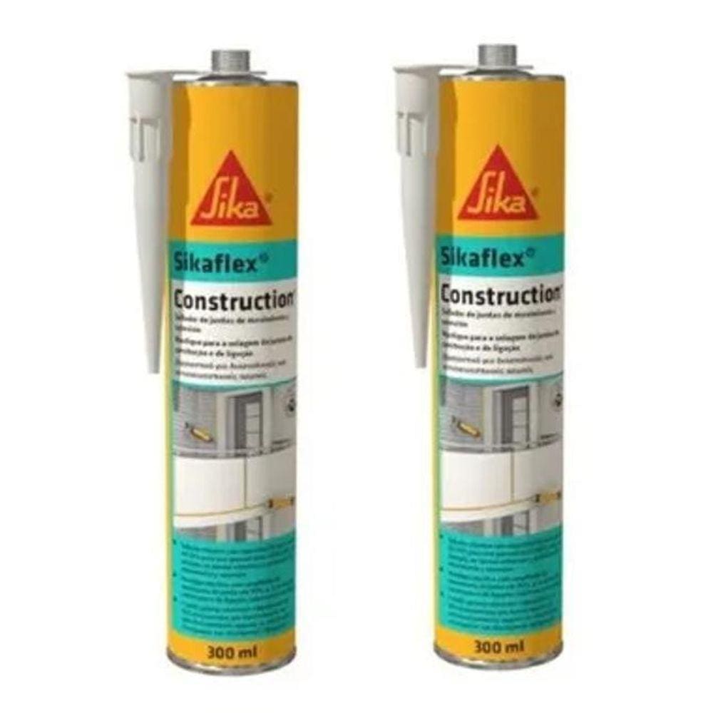 Kit 2 Selante Poliuretano Sikaflex Construction+ Branco Top