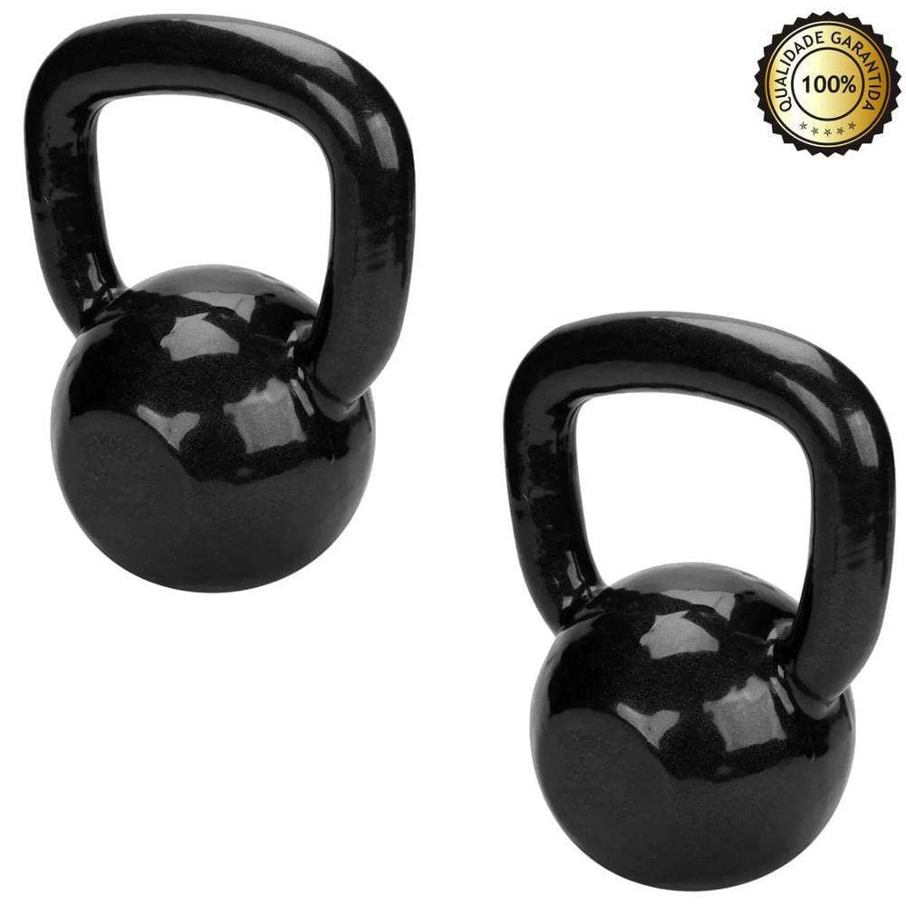 Kit Peso Kettlebell Emborrachado Treinament Funcional 4/6 Kg