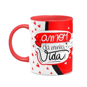 Caneca Namorados - Amor da minha vida! B-red