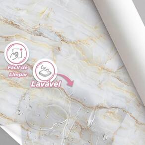 Papel De Parede Painel 3D Mármore Calacata Com Bege 1,5M