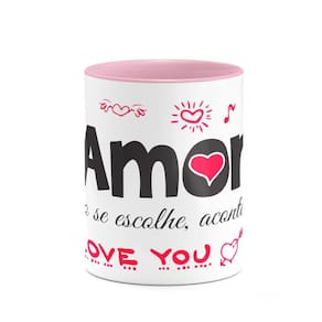 Caneca B-pink Namorados Amor não se escolhe