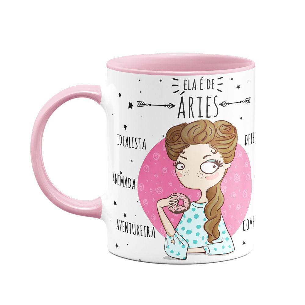 Caneca Signos B-pink - Ela é de Áries