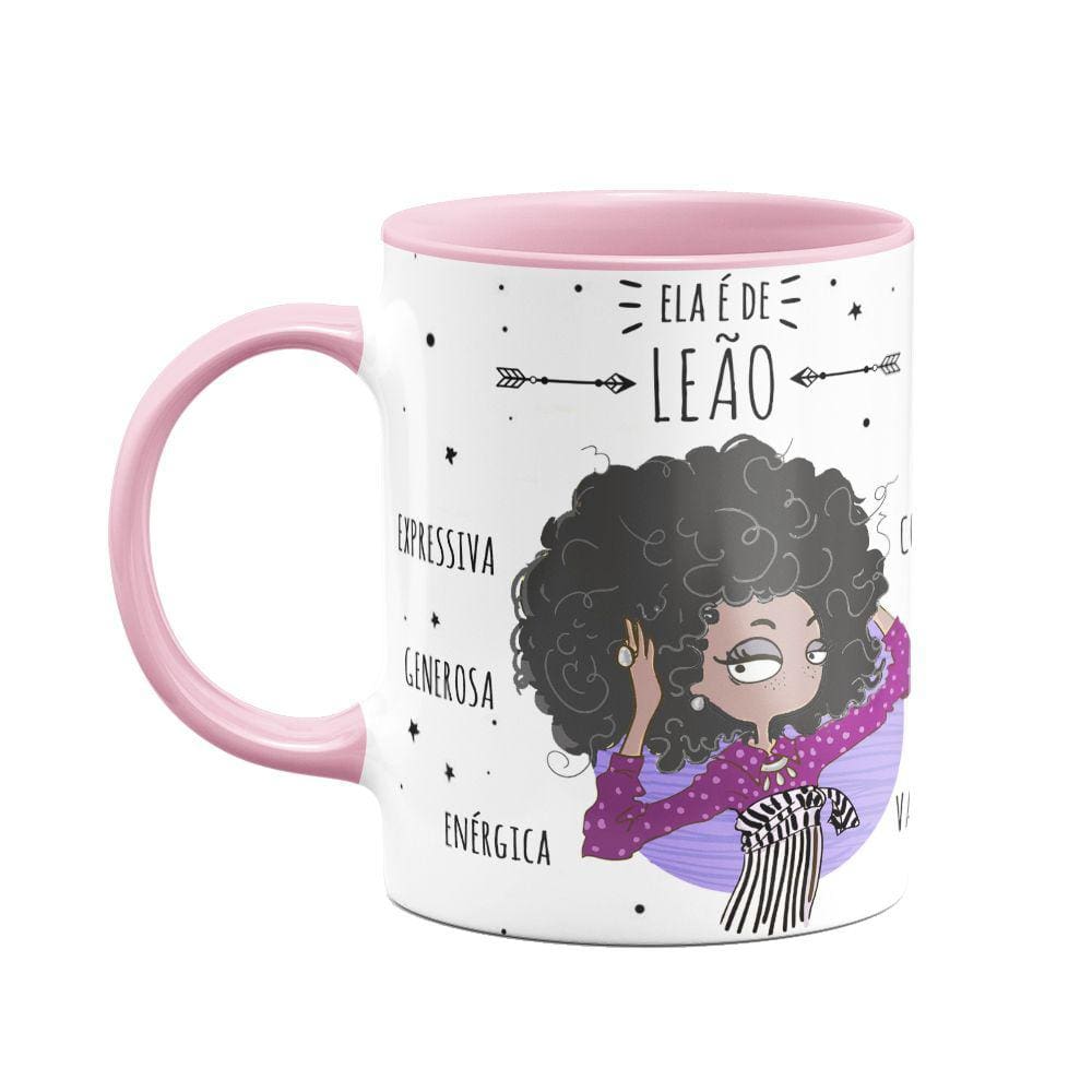 Caneca Signos  B-pink - Ela é de Leão
