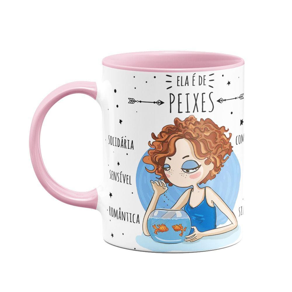 Caneca Signos  B-pink - Ela é de Peixes