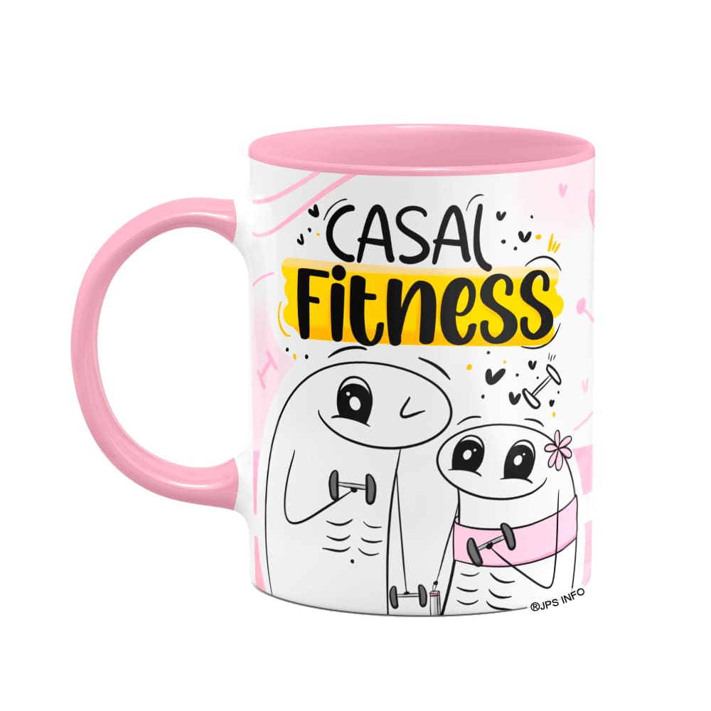 Caneca Flork Namorados - Casal Fitness - B-Pink