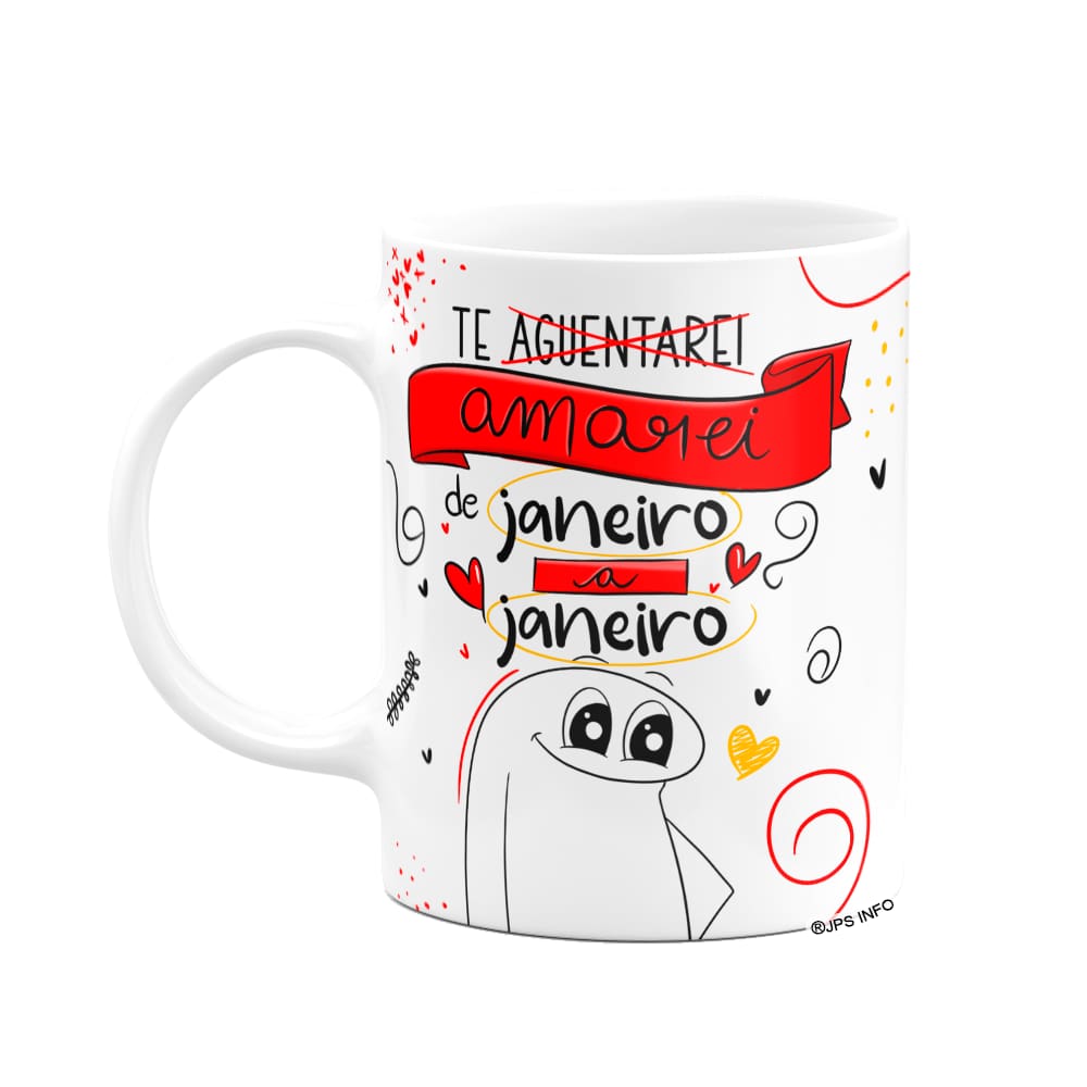Caneca Flork Namorados -  Te amarei de janeiro a janeiro