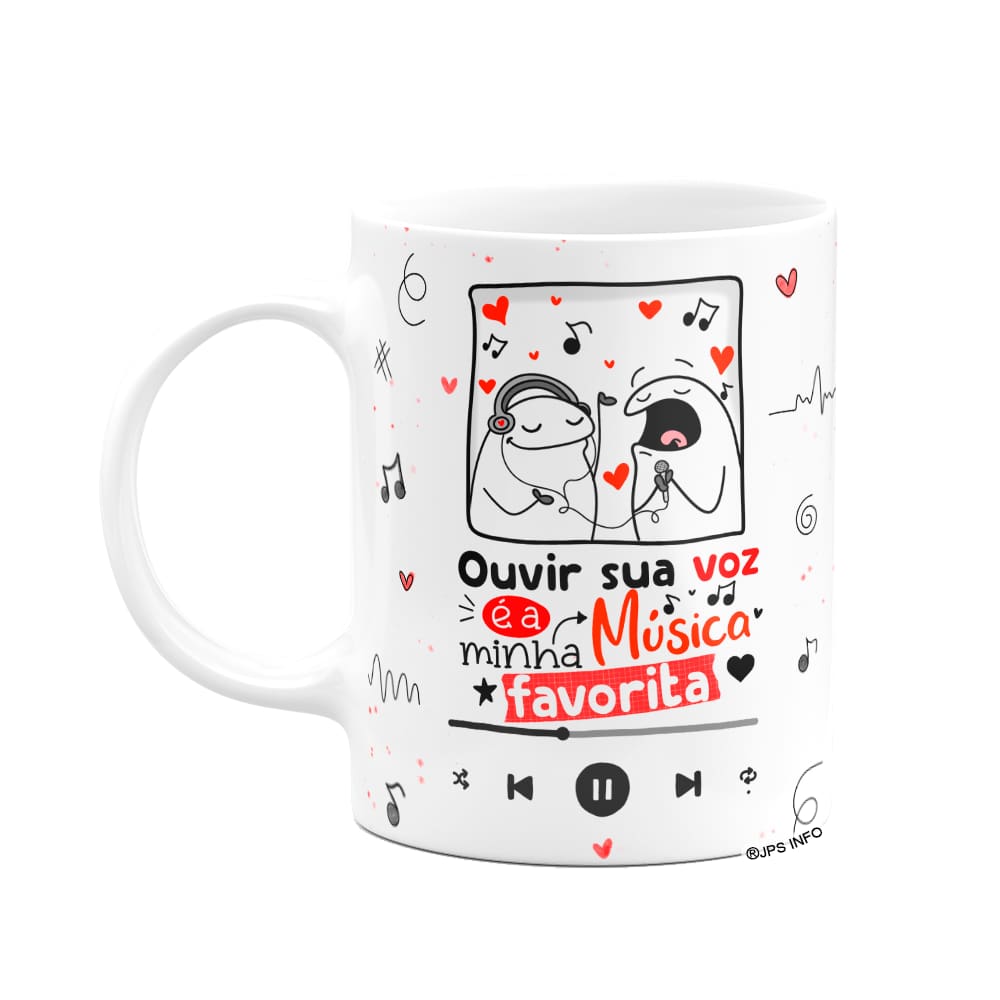 Caneca Flork Namorados - Sua voz é minha música favorita!