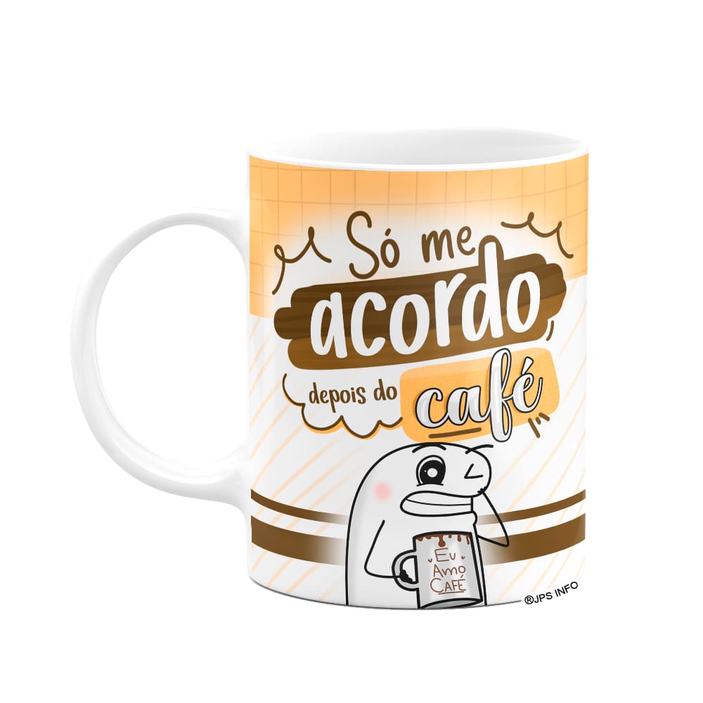Caneca Flork Divertida - Só me acordo depois do café!