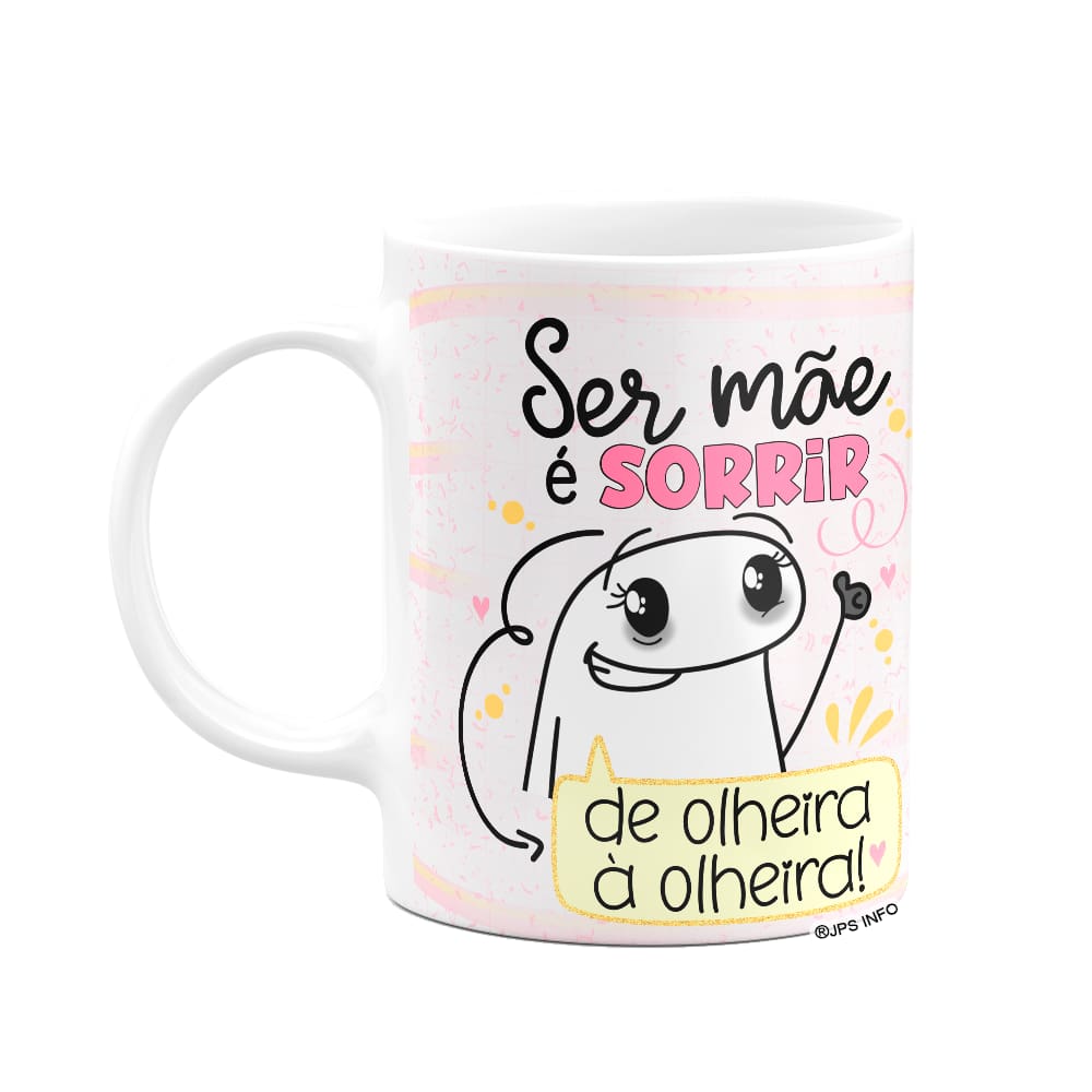 Caneca Flork Mães - Mãe é sorrir... Branca
