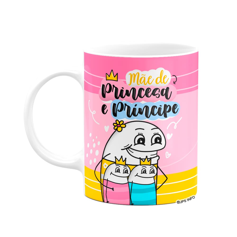 Caneca Flork Mães - Mãe de princesa e príncipe - Branca