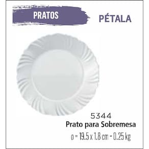 Jogo De Prato Pétala 06 Pratos Sobremesa - Lanche -19Cm Br