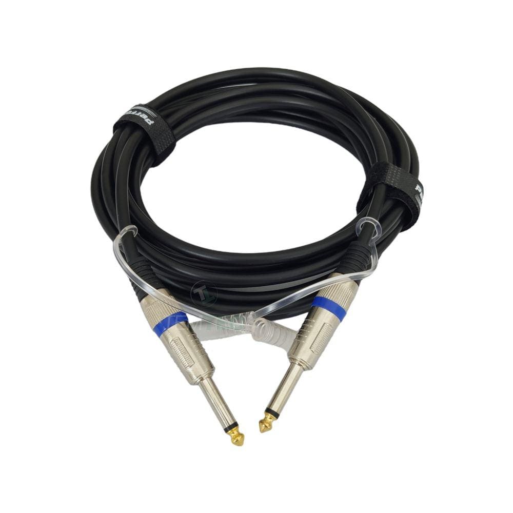 Cabo P10 5M Caixa De Som Violão Guitarra Ponta Gold Premium