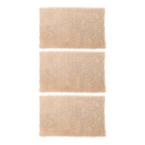 Kit 03 Tapetes De Banheiro Microfibra Bolinha 58X38Cm Bege