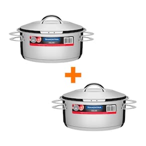 2 Panelas Aço Inox Fundo Triplo Solar 4,7L Pit1 - Tramontina