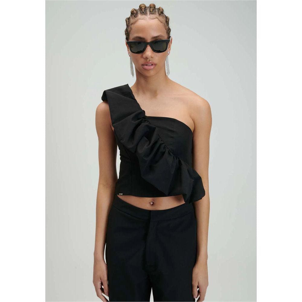 Blusa Ombro Unico Com Babado Myft Feminina
