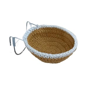 Ninho Crochê com Suporte Vertical - Pixarro - Trinca Ferro - Borda Branca