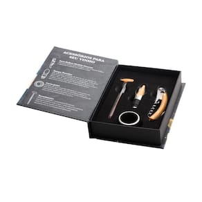 Conjunto Para Vinho Bon Gourmet Aço Inox Com Caixa