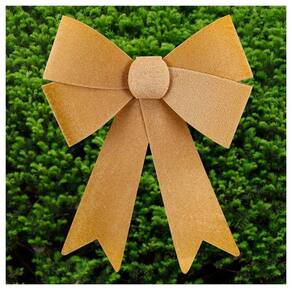 Enfeite árvore Natal Laço Dourado Veludo 27cm