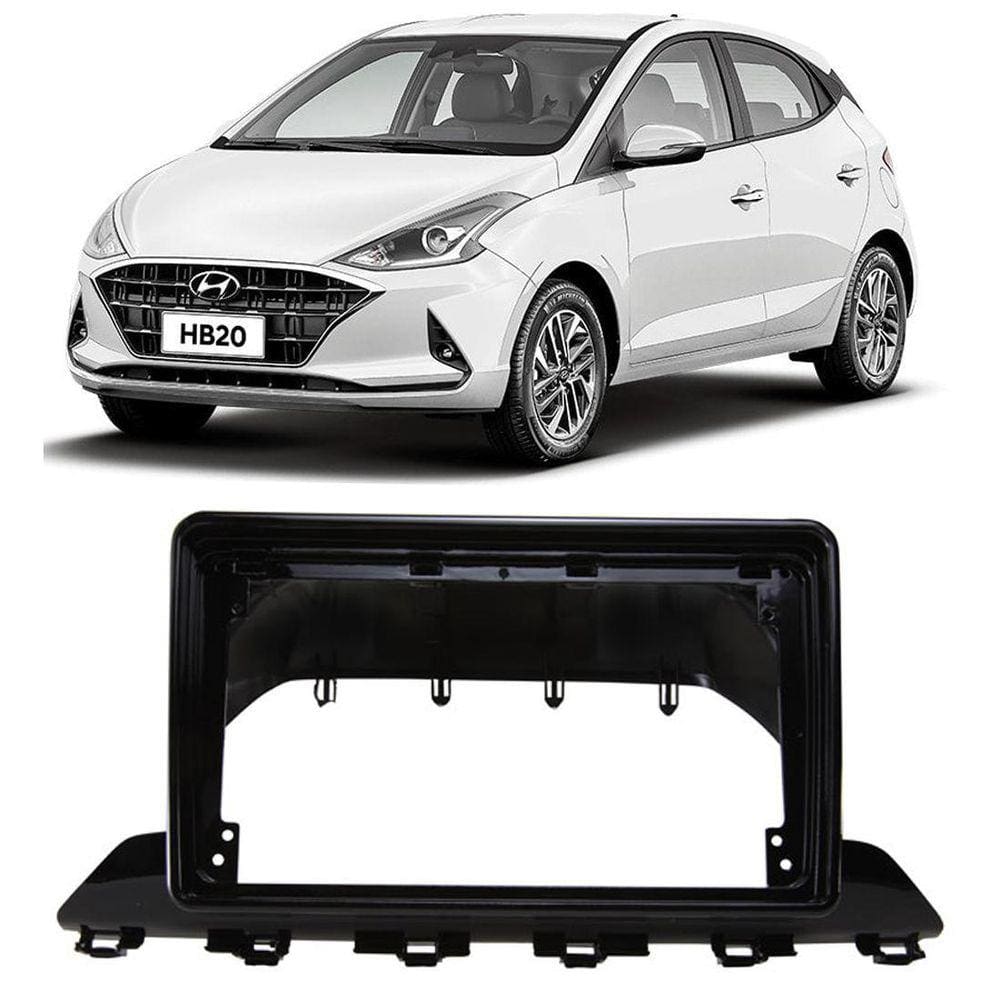 Moldura Painel 2 Din 9 Polegadas Hyundai Hb20 2020 Em Diante