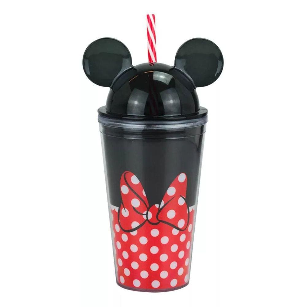 Copo Canudo Orelhas Minnie 450ml - Disney
