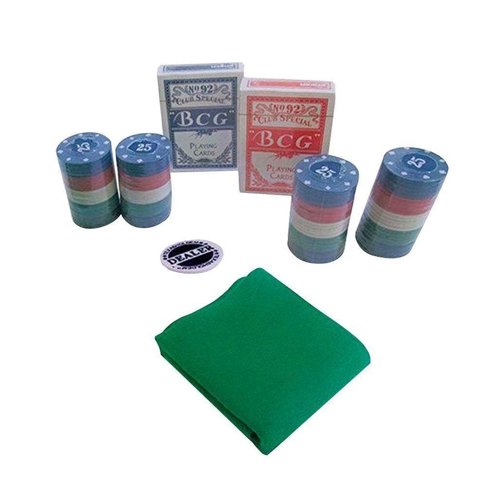 Kit De Poker Completo 108 Cartas E 100 Fichas E Toalha De Mesa