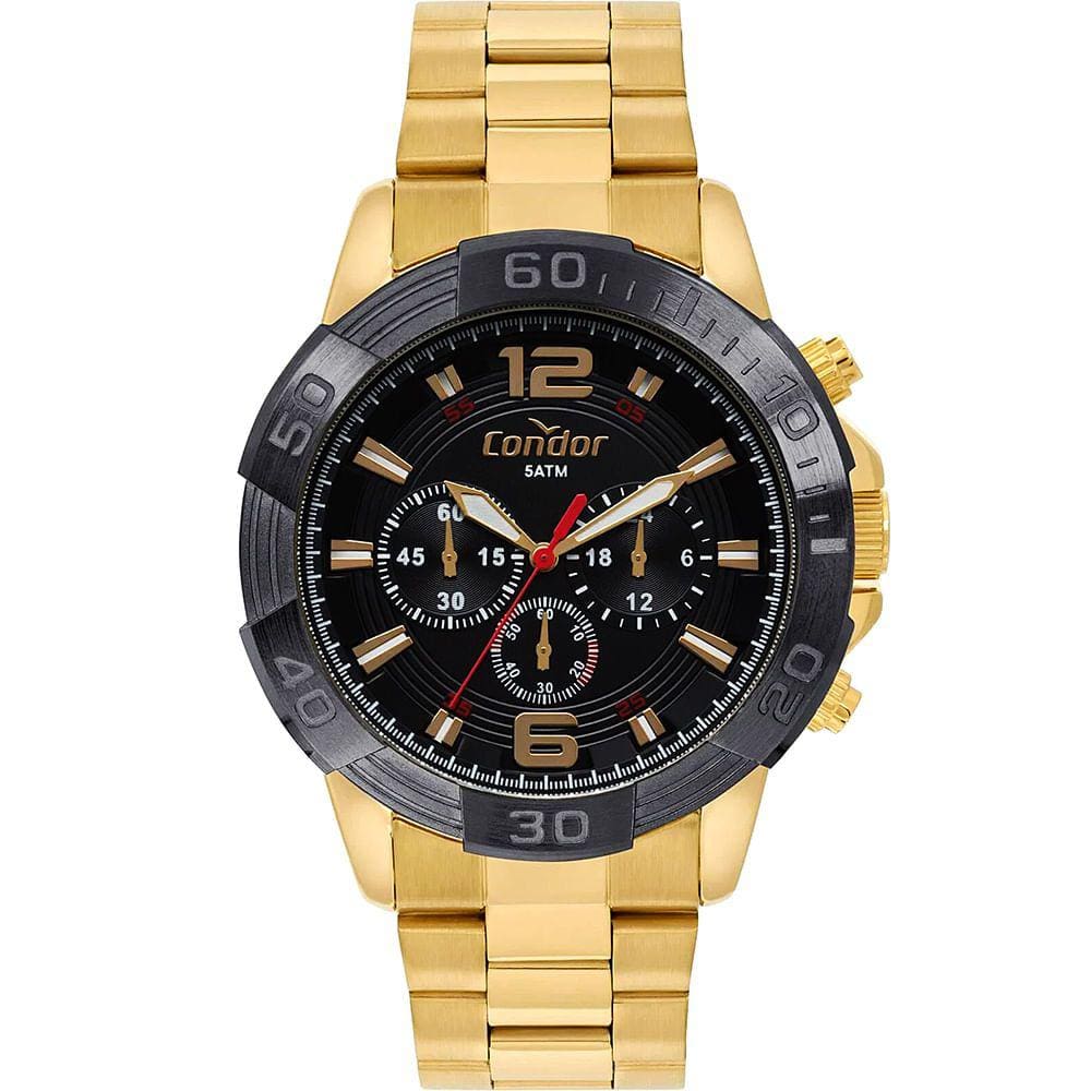 Relógio CONDOR masculino cronógrafo dourado COVD54AY/4P