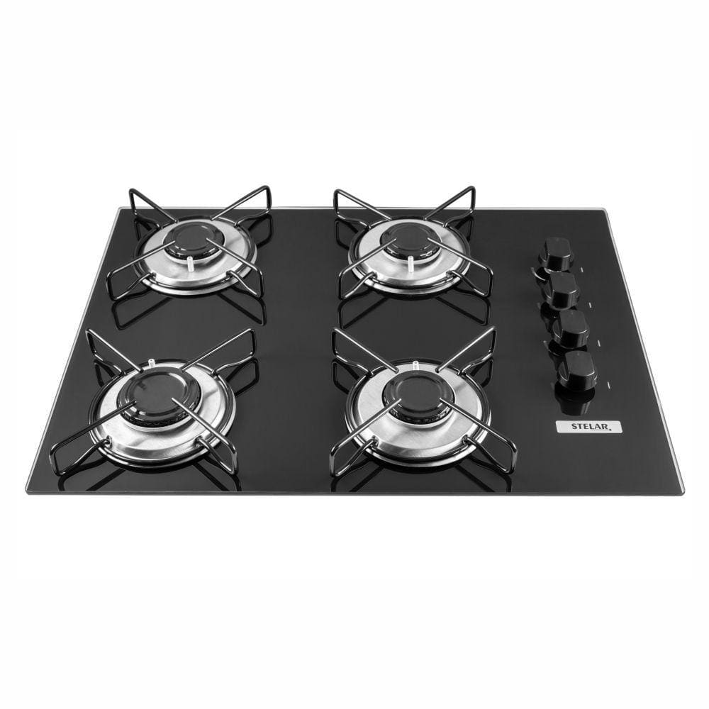 Cooktop a Gas 4 Bocas Stelar Nivus Preto Bivolt