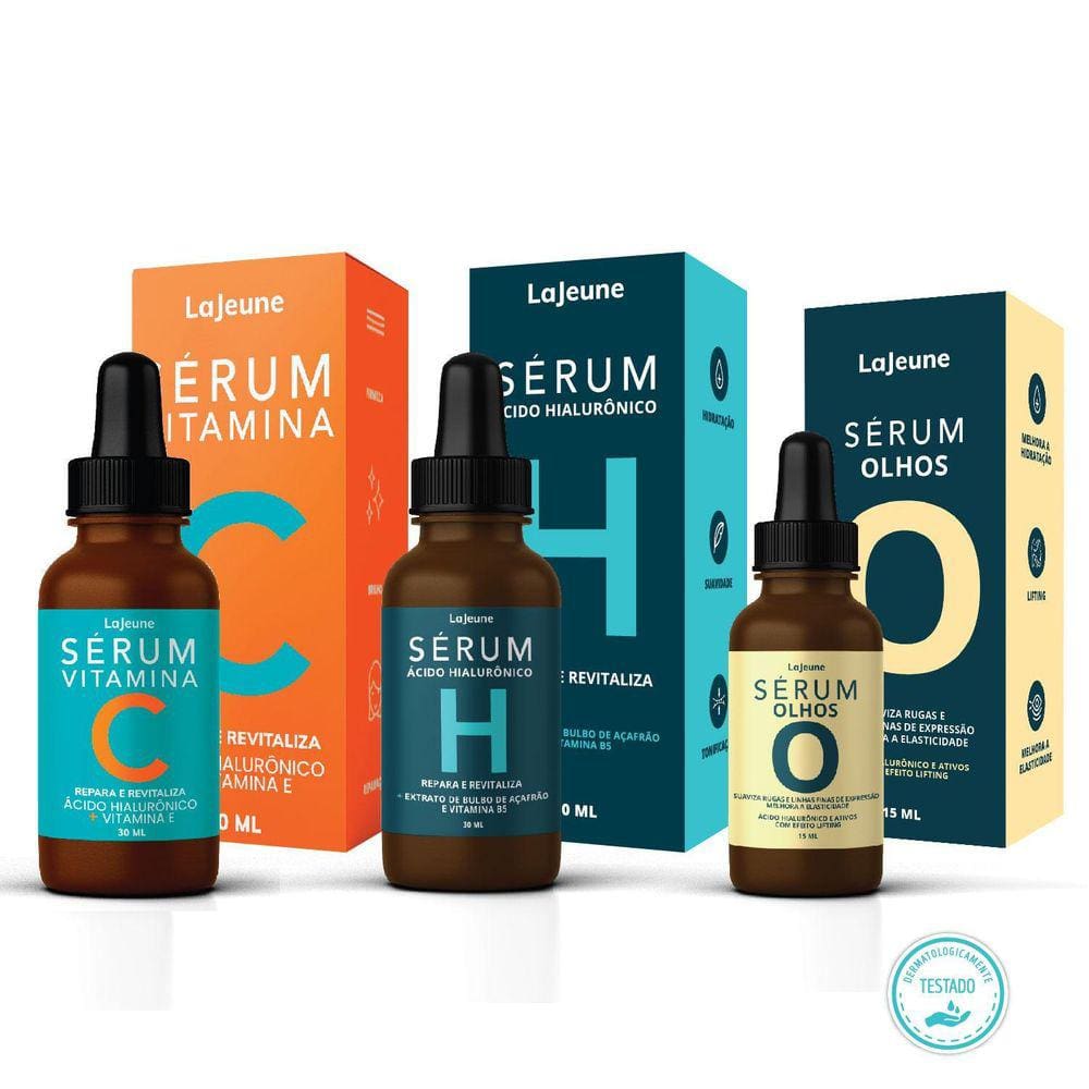 Kit Skincare 3 Sérum Profissional Vitamina C Antimarcas +