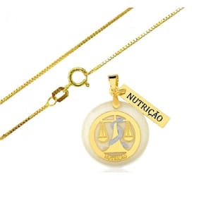 Gargantilha Com Pingente Profissão Nutrição Folheado A Ouro