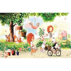 Fundo Fotográfico Em Tecido Jardim Meninas 2,60X1,50