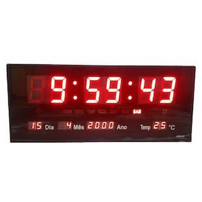 Relógio Parede Led Digital Temperatura Calendário Alarme M