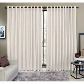 Cortina Rústica 3M X 2,50 Pra Sala Quarto Semi Blecaute Cru