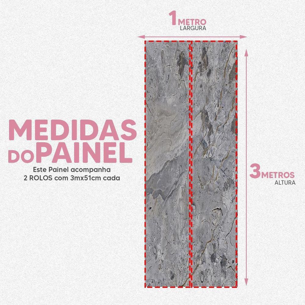 Papel De Parede Painel 3D Mármore Carrara Cinza 1M
