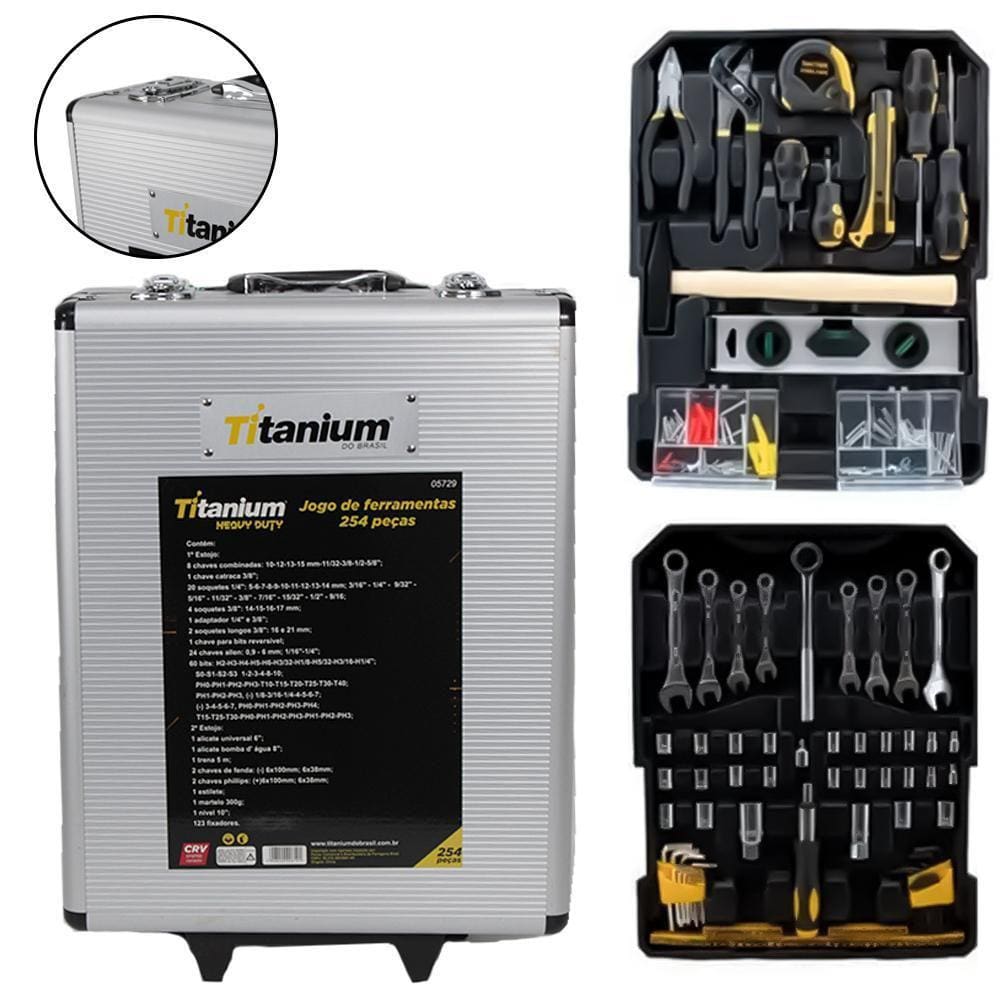 Maleta Com Jogo De Ferramentas 254 Peças 5729 Titanium Unic