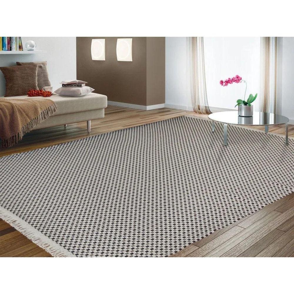 Tapete Grande 3,00M X 2,00M Antialérgico 100% Algodão Cinza