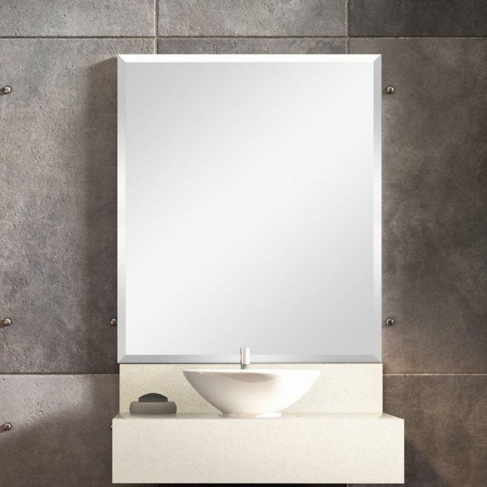 Conjunto Max para Banheiro Espelho, Bancada Com Cuba Esculpida e Prateleira Em Porcelanato 60cm Blu Travertino