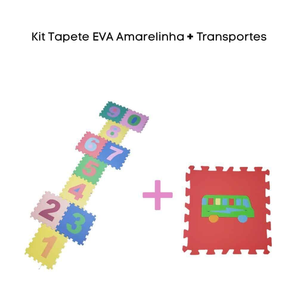 Kit Tapete Eva Amarelinha + Transportes