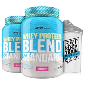 Kit 2X Whey Protein Blend Standard Morango 900G+Coqueteleira