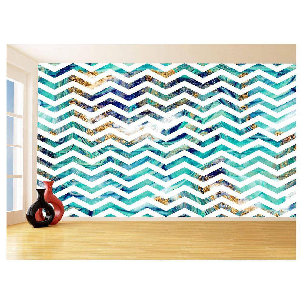 Papel De Parede 3D Sala Chevron Zig Zag Listras 3,5M Zig110