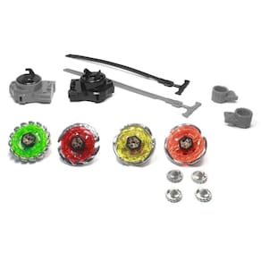 Kit Super Beyblade Tornado Com Led Arena Proteção 15 Peças