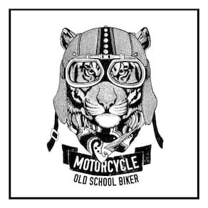 Quadro Decorativo Barcelona Motorcycle Tigre 30x30 cm