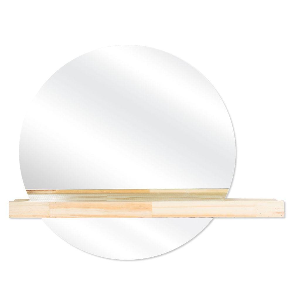 Espelho Decorativo Shelf Pinus 60 cm Redondo