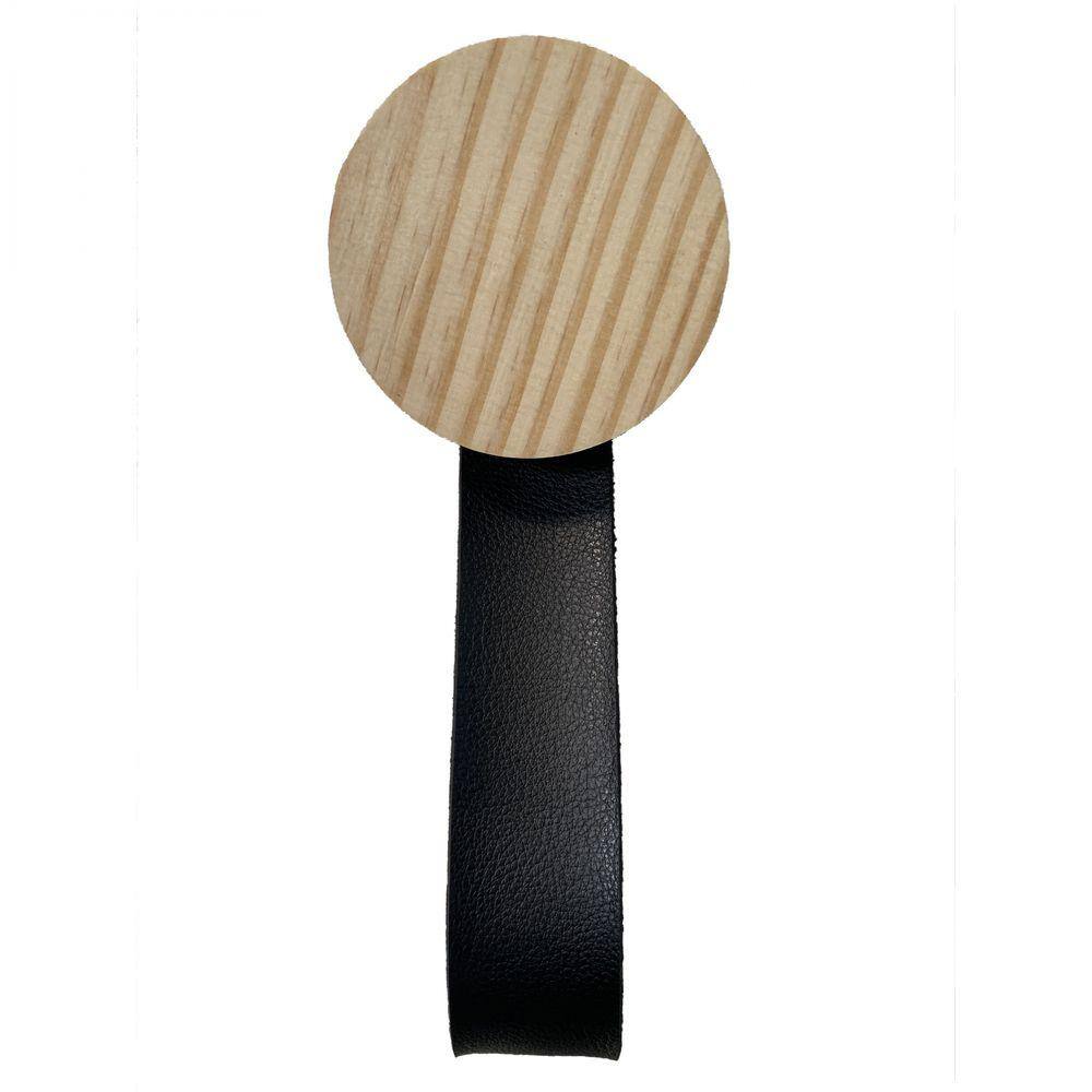 Pendurador Gancho Multiuso Pinus Corino Preto 7cm Redondo