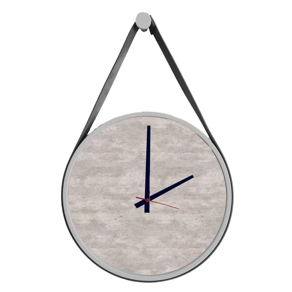 Relógio Adnet Cinza Alça Preta Mostrador Metropolitan Ponteiro Preto 30 cm