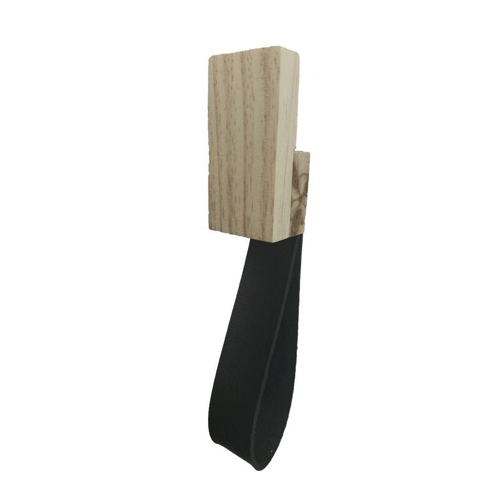 Pendurador Gancho Multiuso Pinus Corino Preto 5x9 cm Retangular